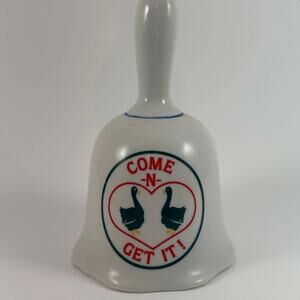 Vintage Artmark “Come-N-Get-It” Goose Bell Taiwan 1980s Country Farmhouse